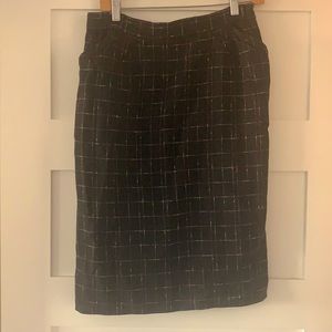 Early 1960s wool plaid pencil skirt